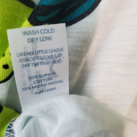 Marine Layer Women's Shirt sz XS white lemon printed Crew Neck short Sleeve New - Picture 12 of 12